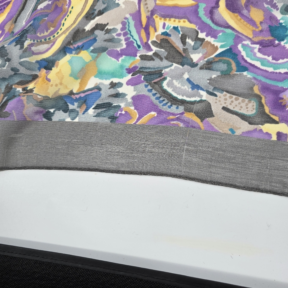 Missoni Multicolor Pattern Square Scarf Silk Grey… - image 6